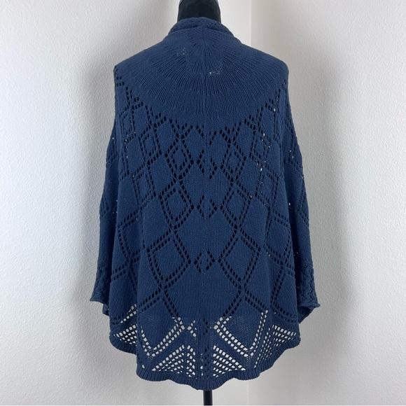 Anthropologie Angel of the North Sweater Womens Small Blue Cardigan Cotton Boho - Picture 13 of 13